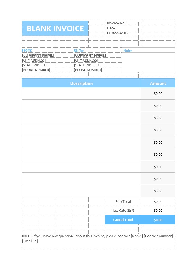 Free Basic Invoice Template PSD template